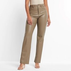 Express Super High Waisted Faux Leather Modern Straight Pant Sz 8 Regular